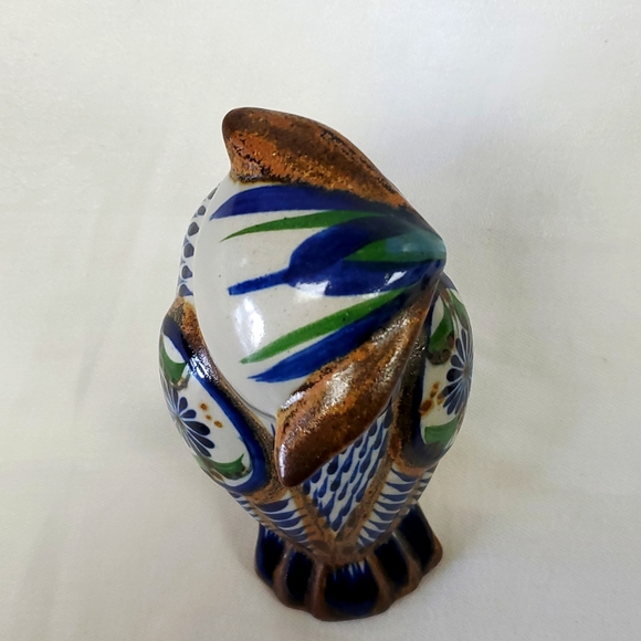 Mexican handmade Tonala artist signed folk art owl-figure made in Mexico - Picture 6 of 8